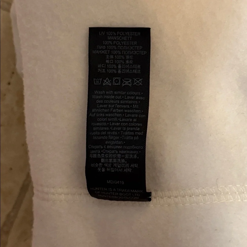 Hunter Ivory Sheepy Fleece Cuff Boot Socks NEW LARGE